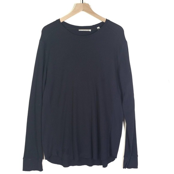 Vince Thermal Long Sleeve Crew Neck T-Shirt Men's XL‎ Dark Navy Blue Top - Picture 1 of 9